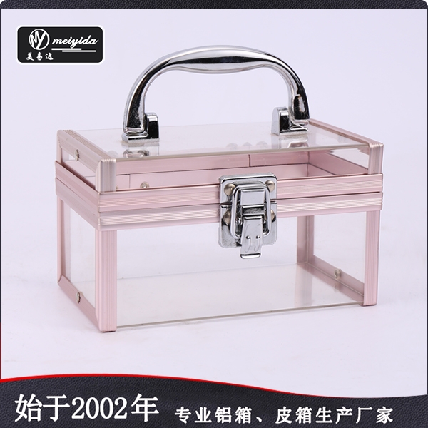 Pink Acrylic Makeup Case D-1366